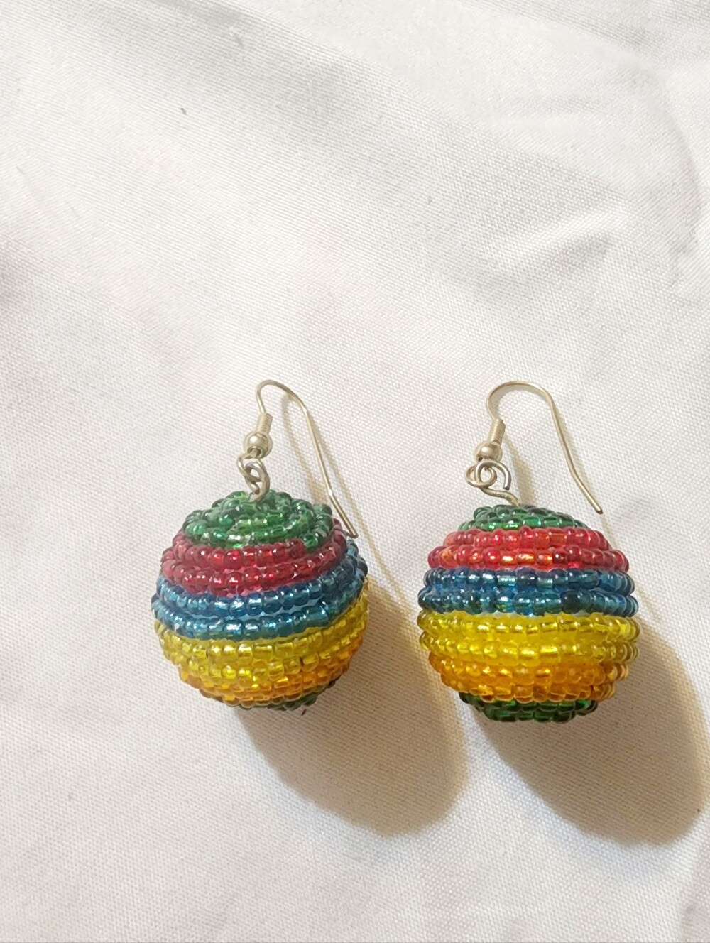 Colorful Multicolor Beaded Ball Drop Earrings - Women Jewelry
